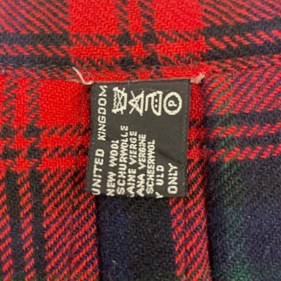 Vintage Womens (30") Kilt Wool Plaid Pleated Wrap Skirt Red Blue Midi UK Trad - Picture 7 of 7